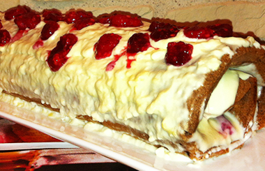 roulé cacao framboise